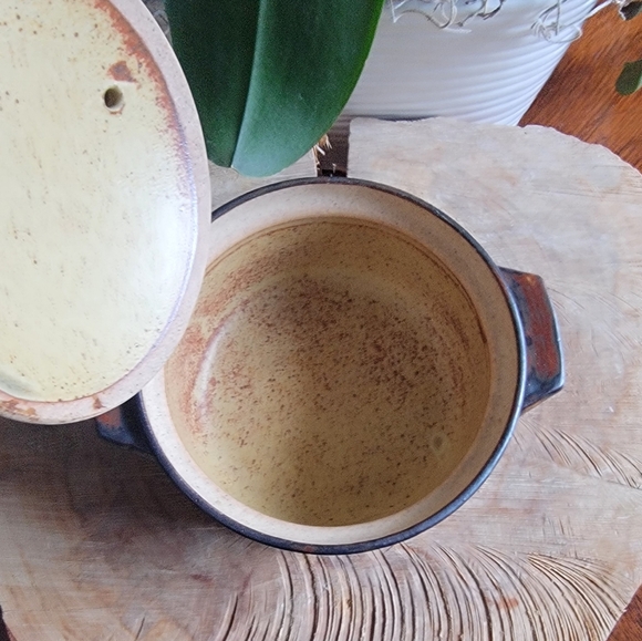 Artisan Ceramic Mini Casserole Dish - Tan and Brown - Picture 3 of 7